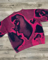 Hearujoy merican Street Figure Geometric Printing Loose Harajuku Couple Knitted Sweater Y2k Retro Rose Red Casual Pullover Sweater